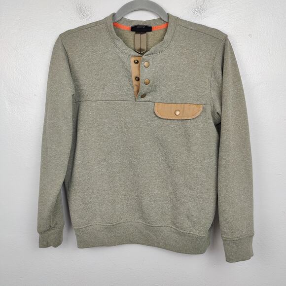 Patagonia Hemp Sweatshirt Womens XS Dark Ash Pullover 1/4 Snap Button Retro - Picture 1 of 8
